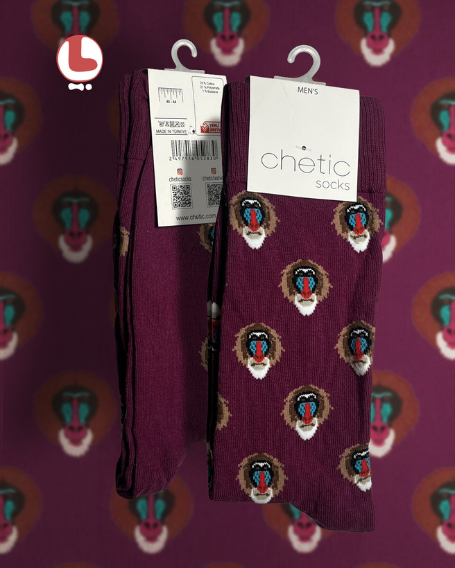 جوراب مردانه Chetic چتیک طرح شامپانزه رافیکی Rafiki