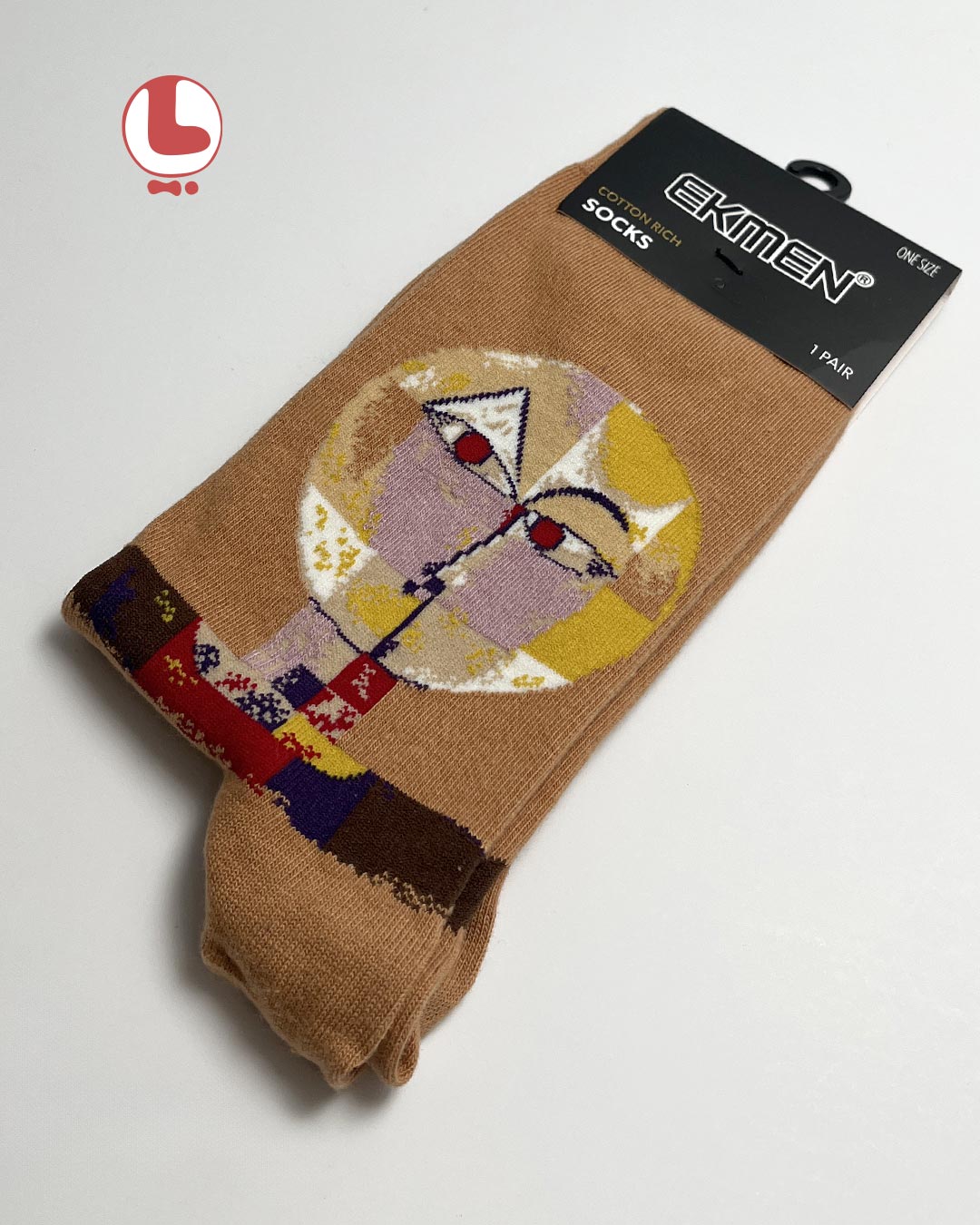 جوراب  Unisex اکمن EKMEN طرح نقاشی سنسیو از پاول کله Paul Klee Senecio