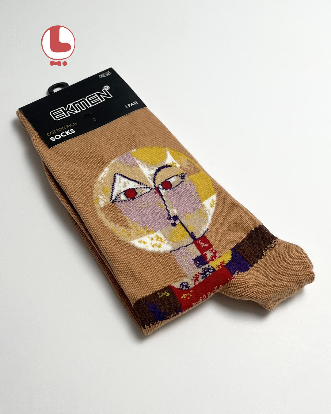 جوراب  Unisex اکمن EKMEN طرح نقاشی سنسیو از پاول کله Paul Klee Senecio