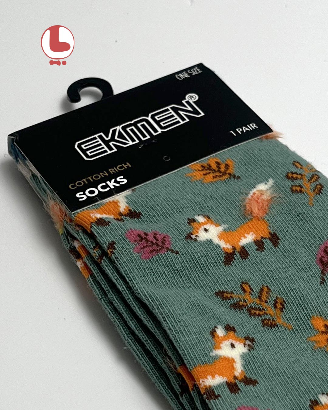 جوراب زنانه اکمن EKMEN طرح روباه و پاییز The fox and autumn