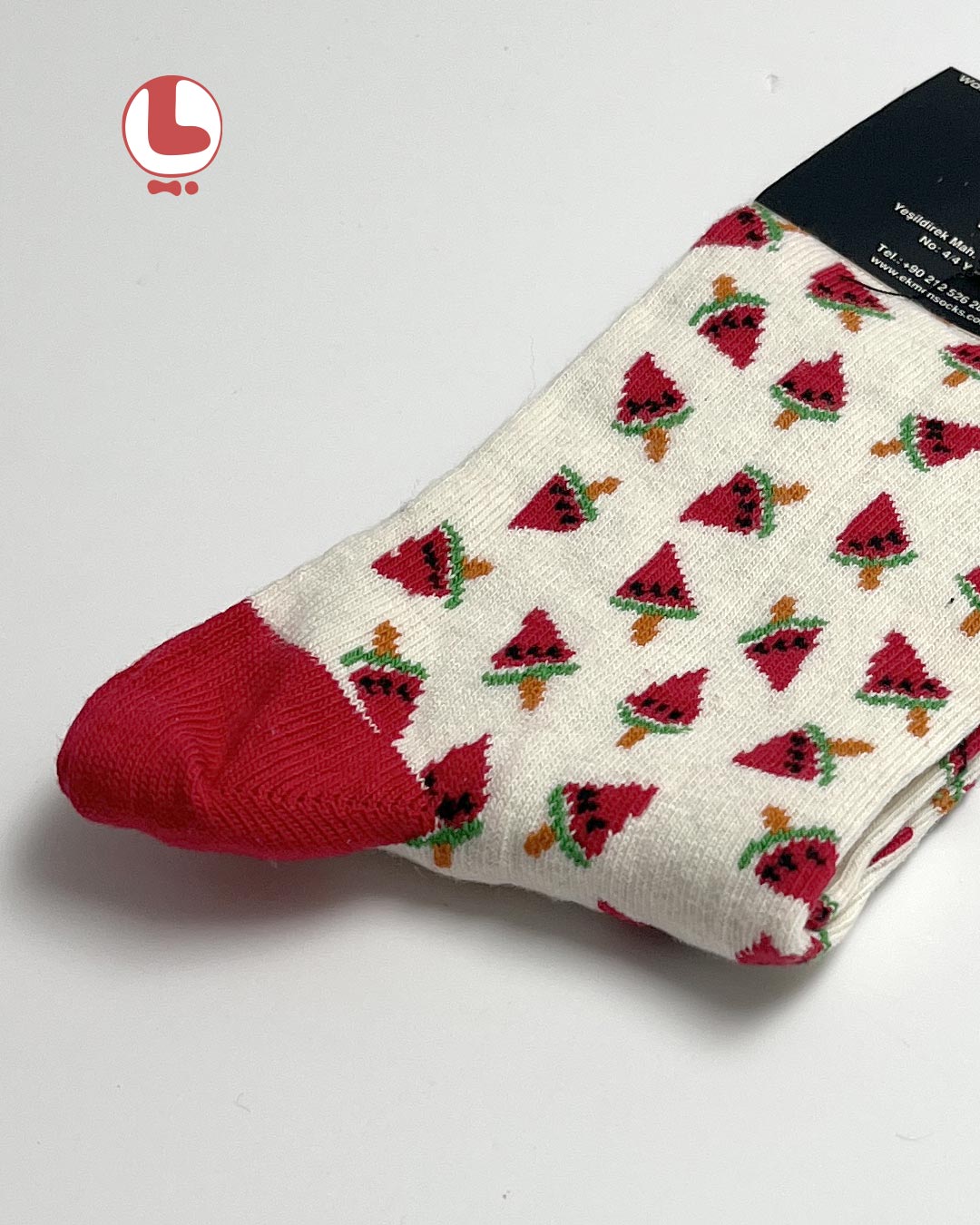 جوراب زنانه اکمن EKMEN طرح بستنی هندوانه ای Watermelon ice cream