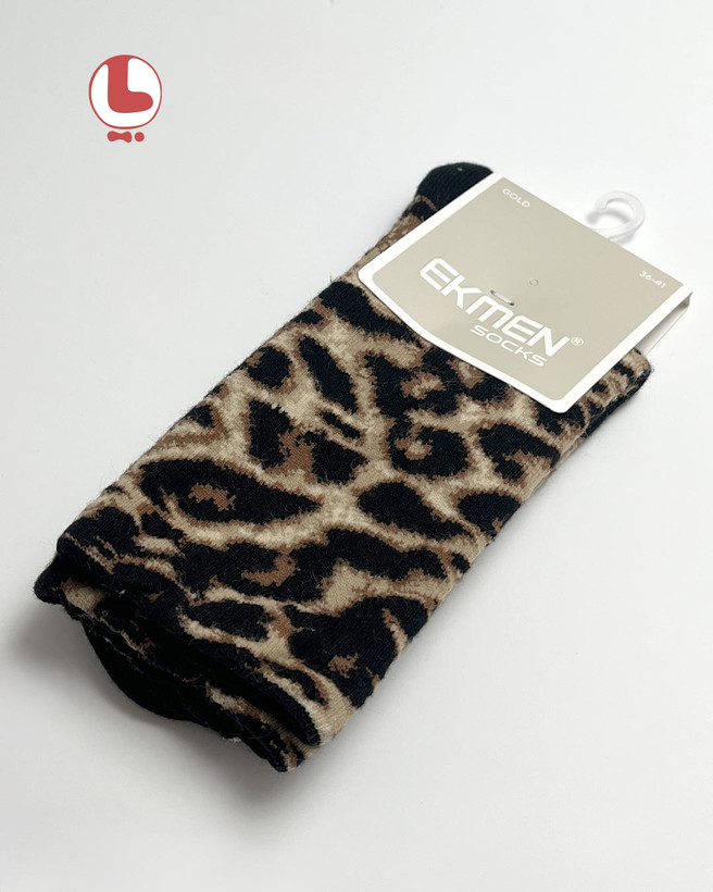 جوراب زنانه اکمن EKMEN طرح پلنگی leopard