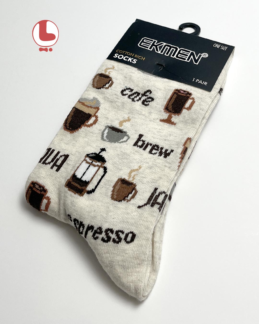 جوراب زنانه اکمن EKMEN طرح کافه cafe