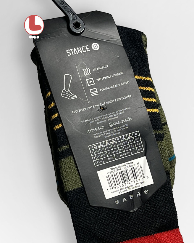 جوراب استنس STANCE مدل باب مارلی Bob Marley Trenchtown Snow