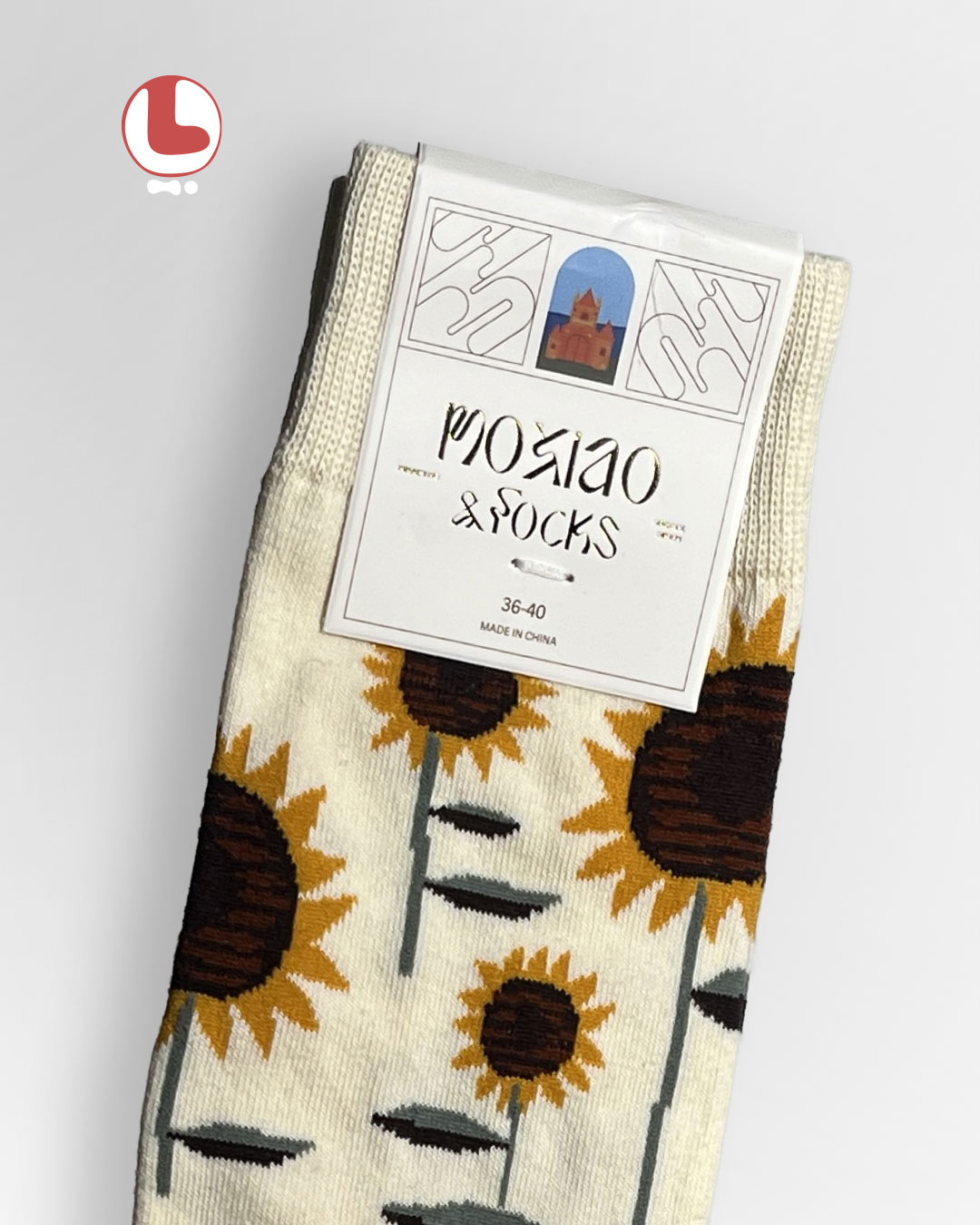 جوراب زنانه moxiao ماکسیو طرح گل آفتابگردان sunflower