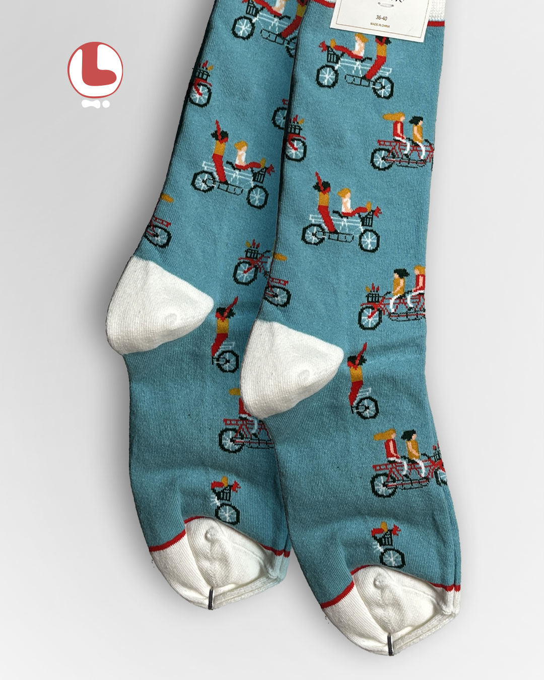 جوراب زنانه moxiao ماکسیو طرح دوچرخه سوار cyclist