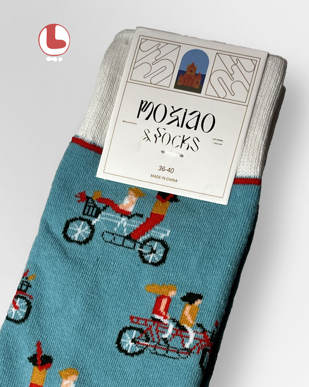 جوراب زنانه moxiao ماکسیو طرح دوچرخه سوار cyclist
