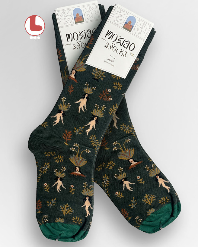جوراب زنانه moxiao ماکسیو طرح زن گیاهی plant woman