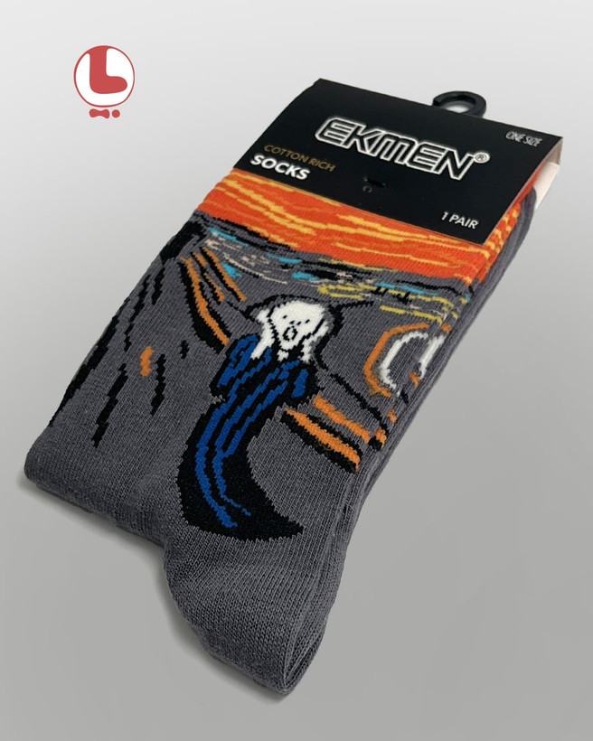 جوراب زنانه اکمن EKMEN طرح نقاشی جیغ اثر ادوارد مونک Edvard Munch The Scream