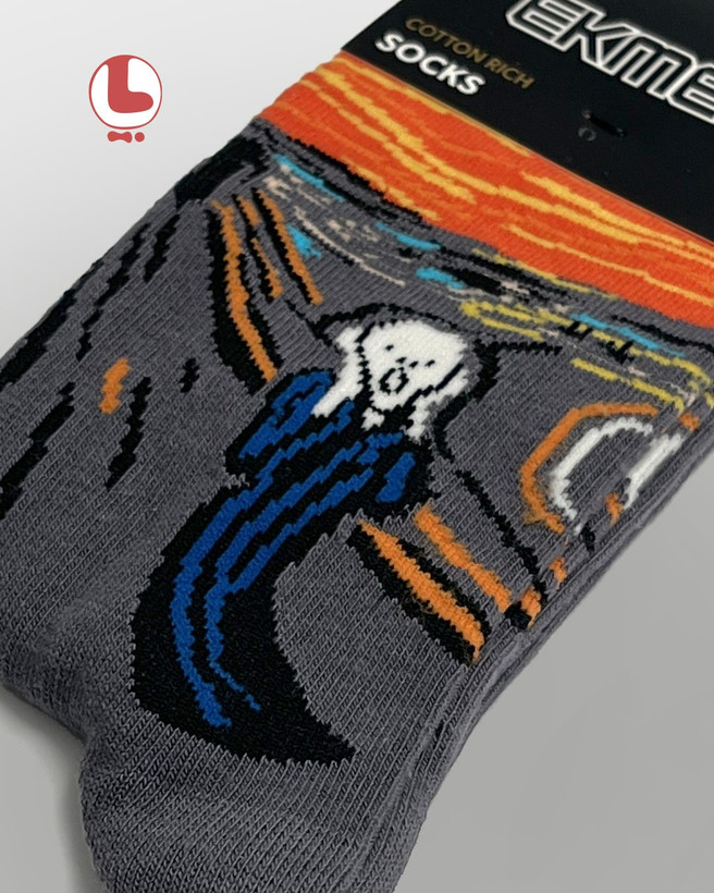 جوراب زنانه اکمن EKMEN طرح نقاشی جیغ اثر ادوارد مونک Edvard Munch The Scream