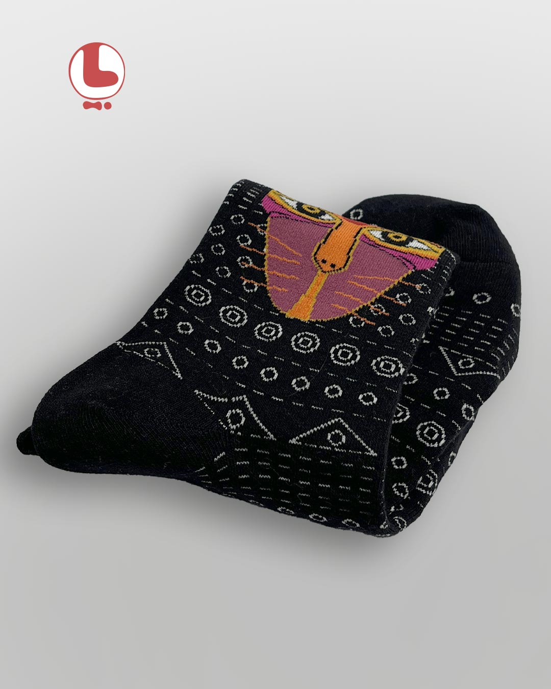 جوراب زنانه moxiao ماکسیو طرح گربه قبیله ای Tribal Cat