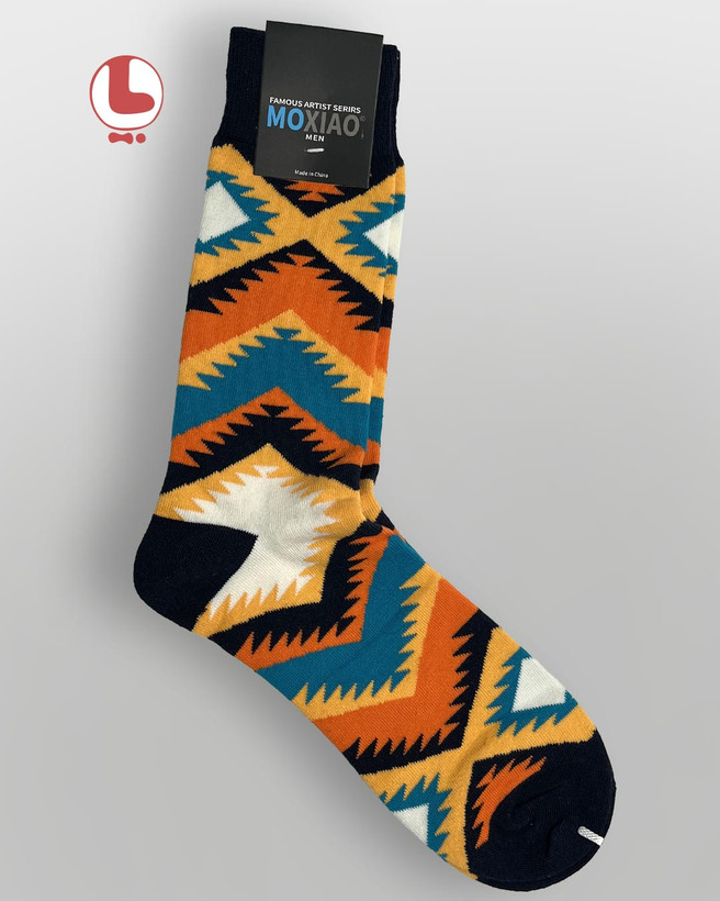 جوراب مردانه moxiao ماکسیو طرح الگوی آزتک Aztec Pattern