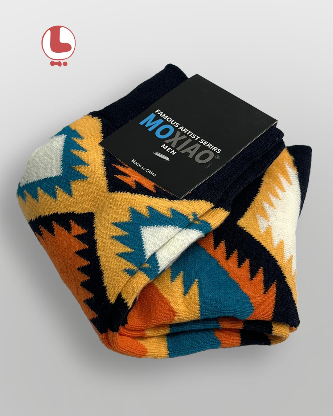 جوراب مردانه moxiao ماکسیو طرح الگوی آزتک Aztec Pattern