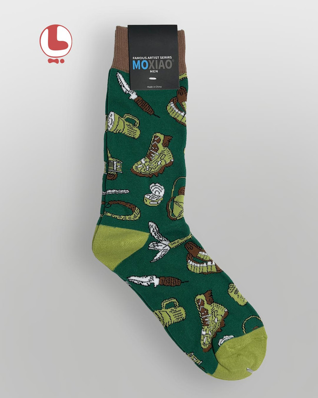جوراب مردانه moxiao ماکسیو طرح وسایل کمپینگ Camping Gear