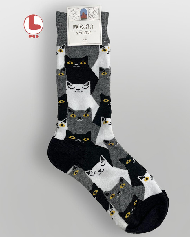 جوراب زنانه moxiao ماکسیو طرح گربه سیاه Black Cat