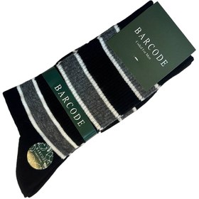 جوراب مردانه کش انگلیسی BARCODE بارکد طرح رینگی