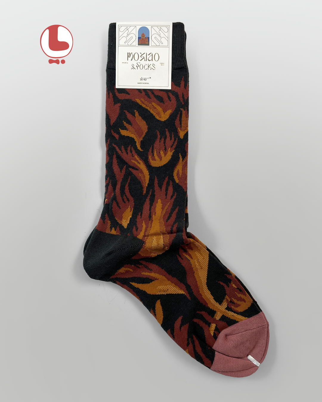 جوراب زنانه moxiao ماکسیو طرح آتش تاریک Dark Fire