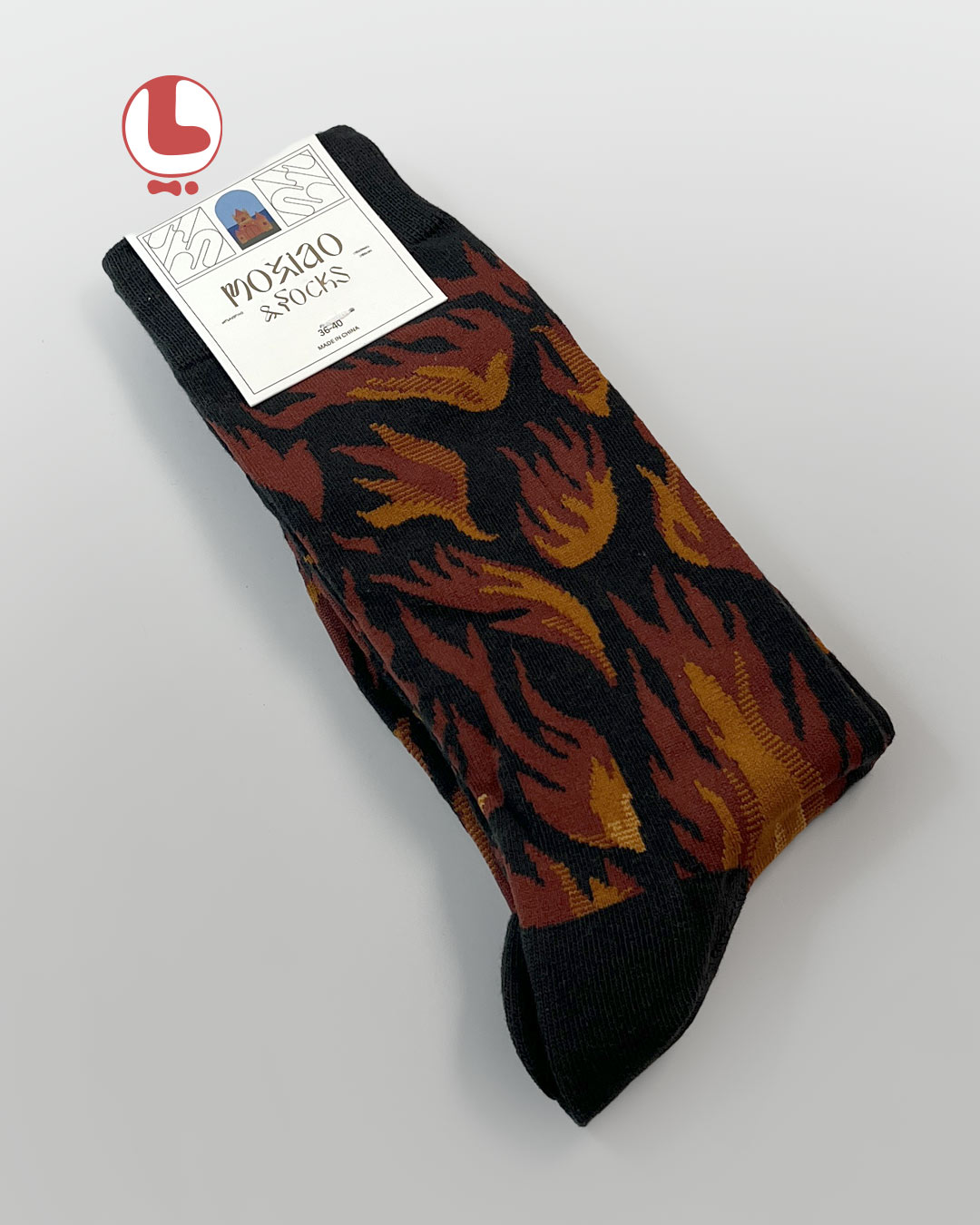 جوراب زنانه moxiao ماکسیو طرح آتش تاریک Dark Fire