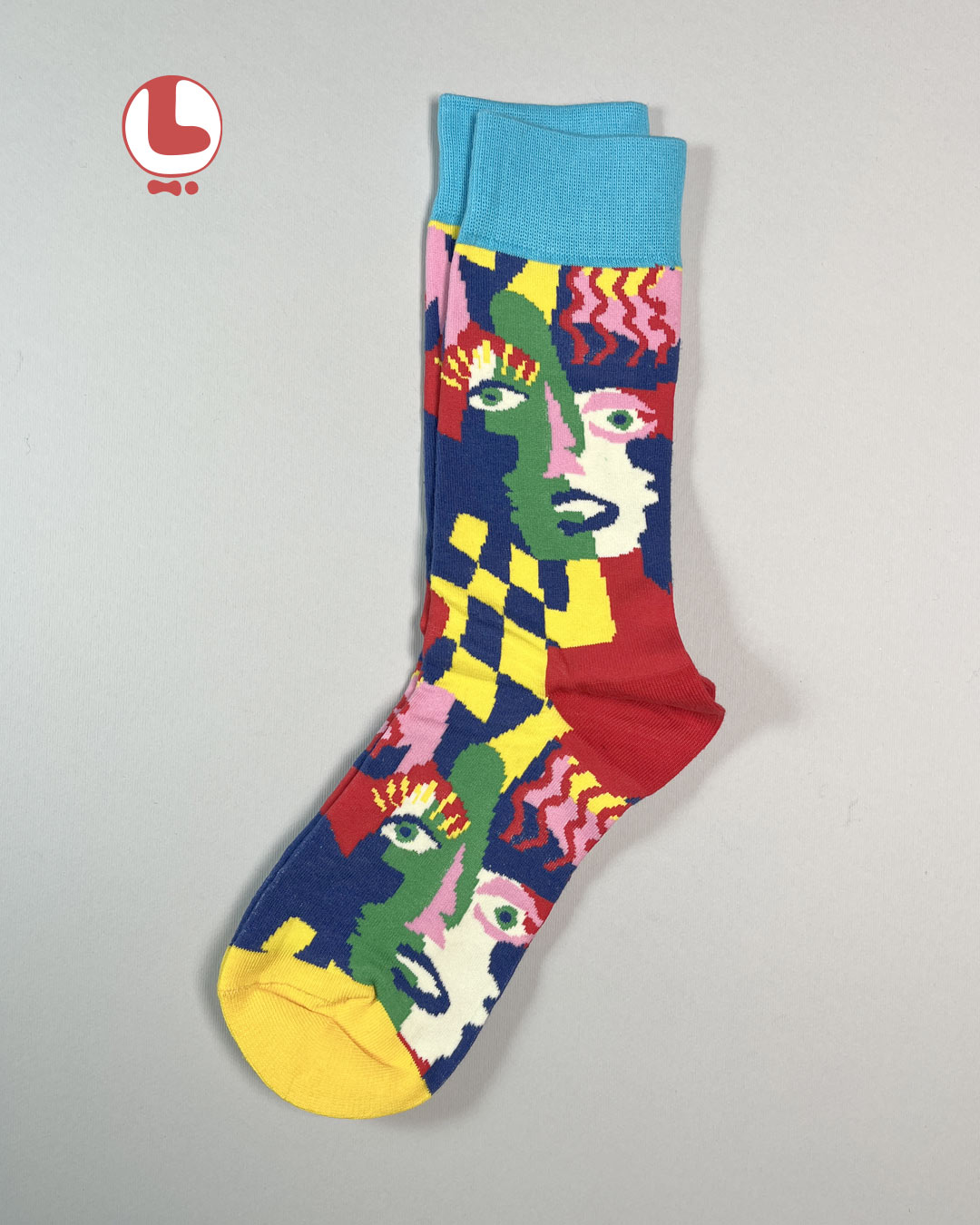 جوراب زنانه moxiao ماکسیو طرح انتزاعی چهره abstract face