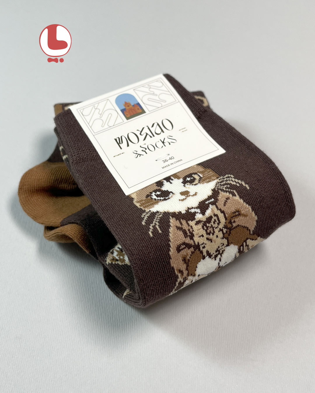 جوراب زنانه moxiao ماکسیو طرح گربه ۱ Cat