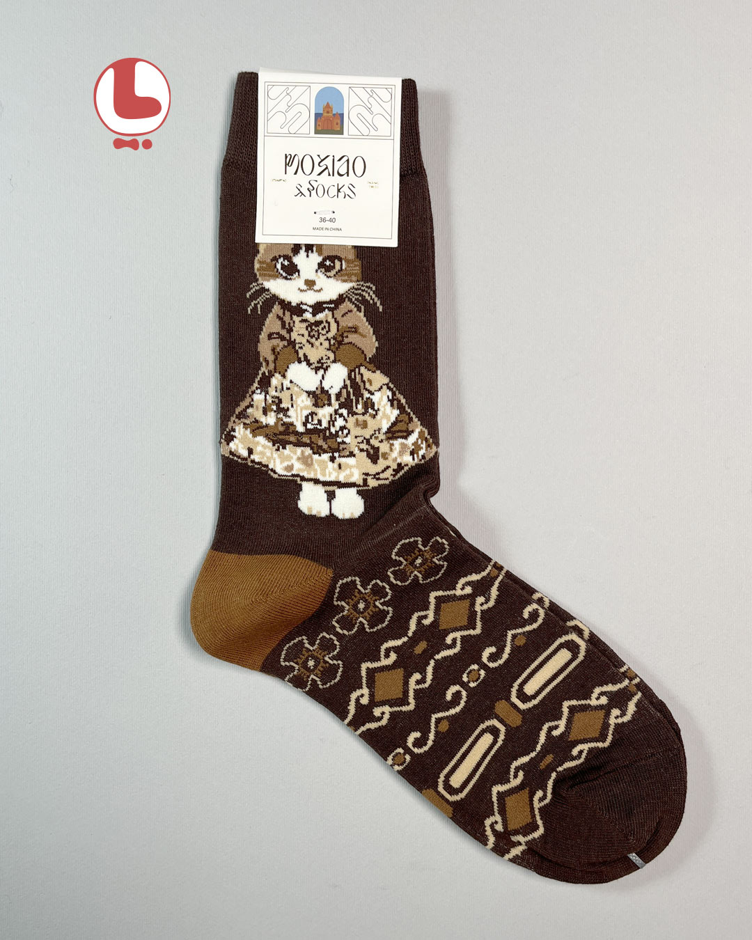 جوراب زنانه moxiao ماکسیو طرح گربه ۱ Cat