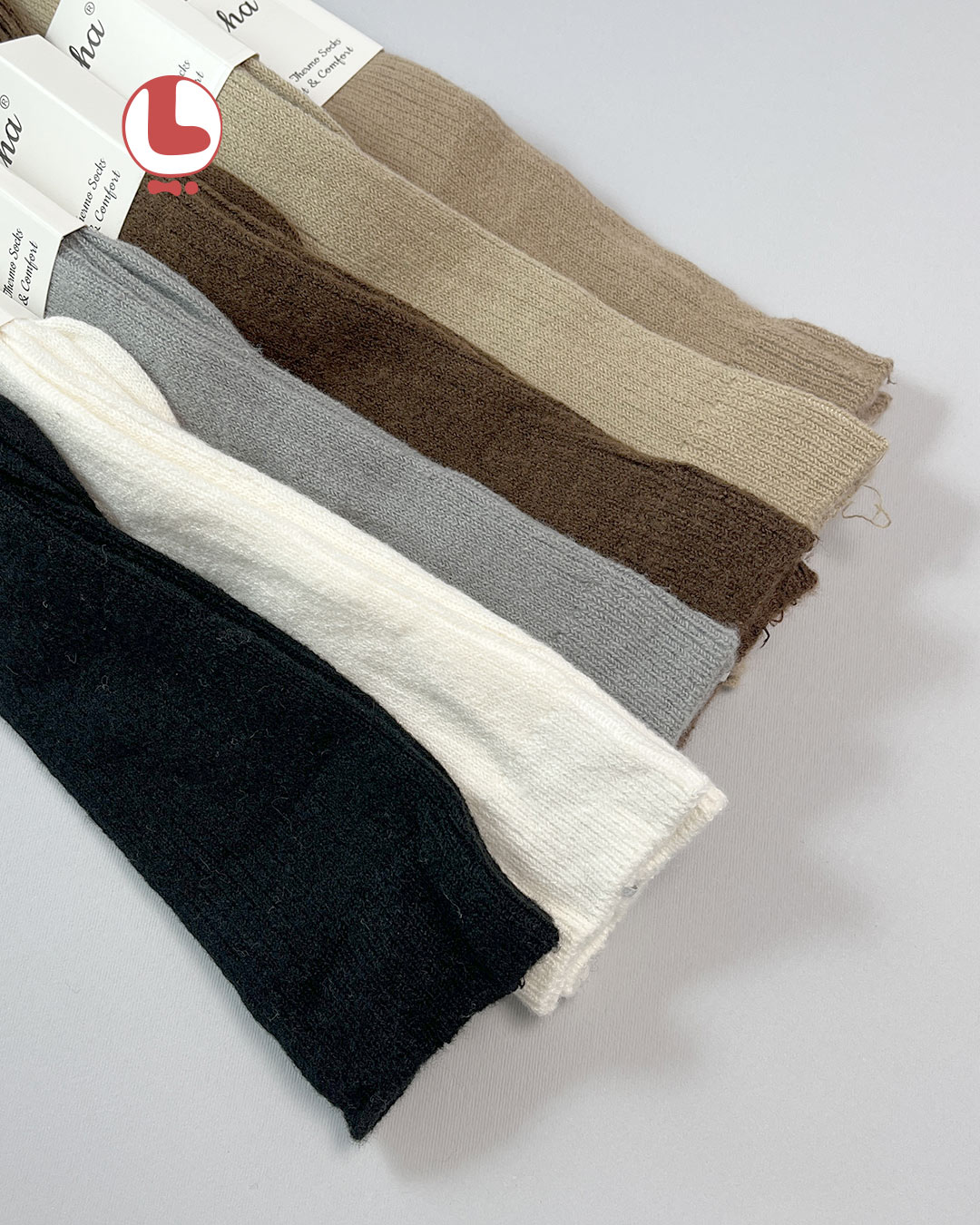 جوراب زنانه پشمی زیر زانو COCO & HANA کش بافت کبریتی ریز