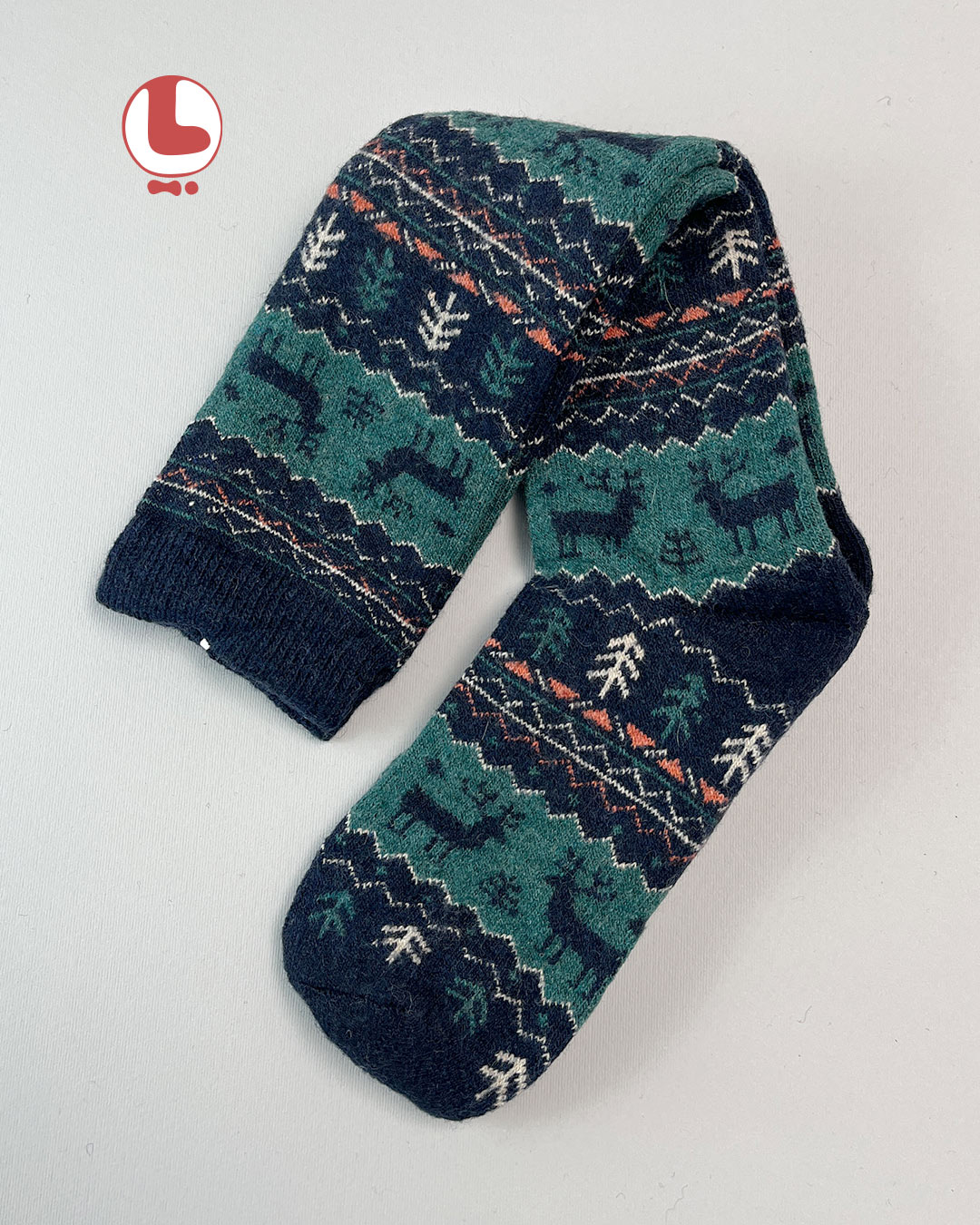 جوراب زنانه پشمی زیر زانو COCO & HANA طرح گوزن