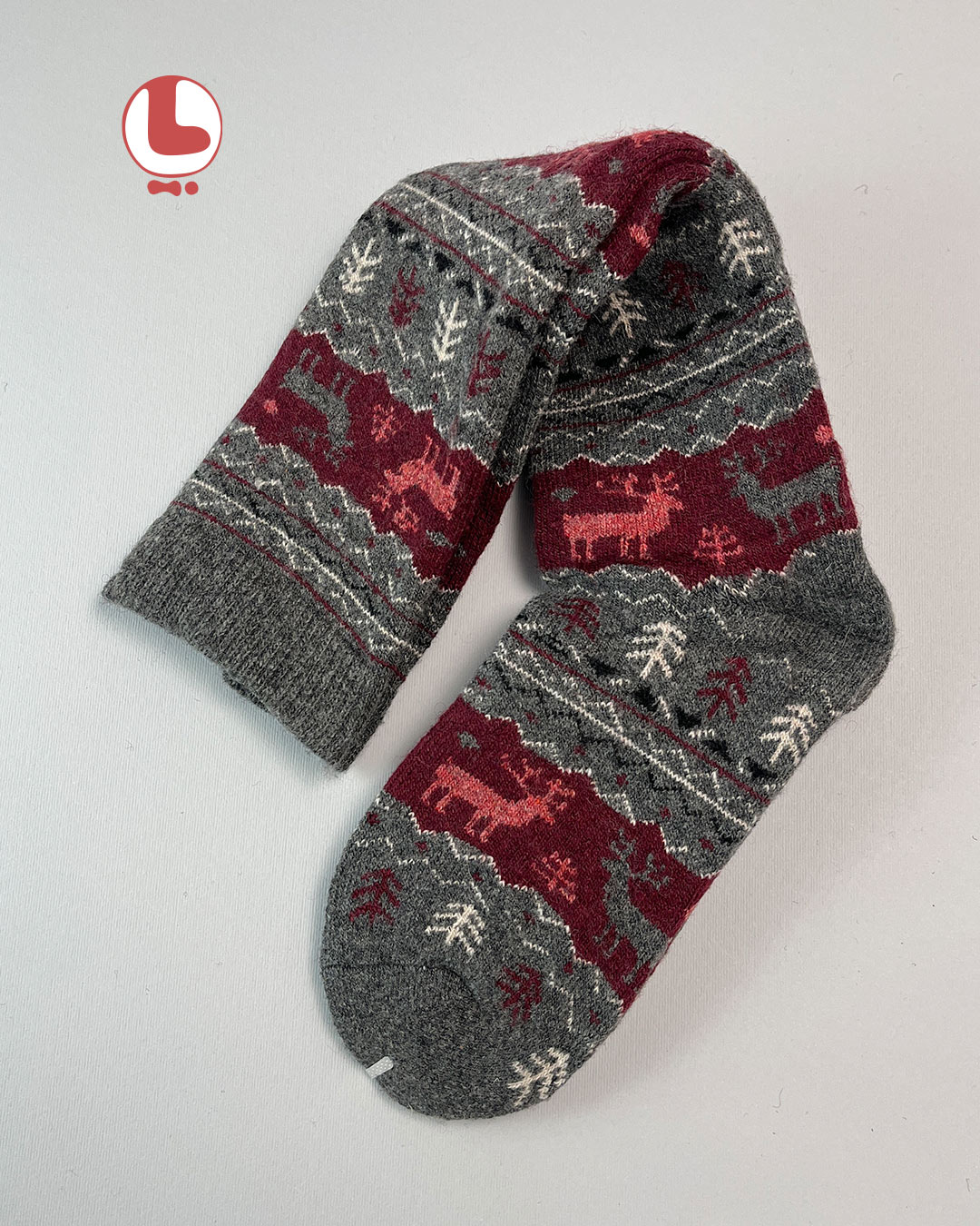 جوراب زنانه پشمی زیر زانو COCO & HANA طرح گوزن