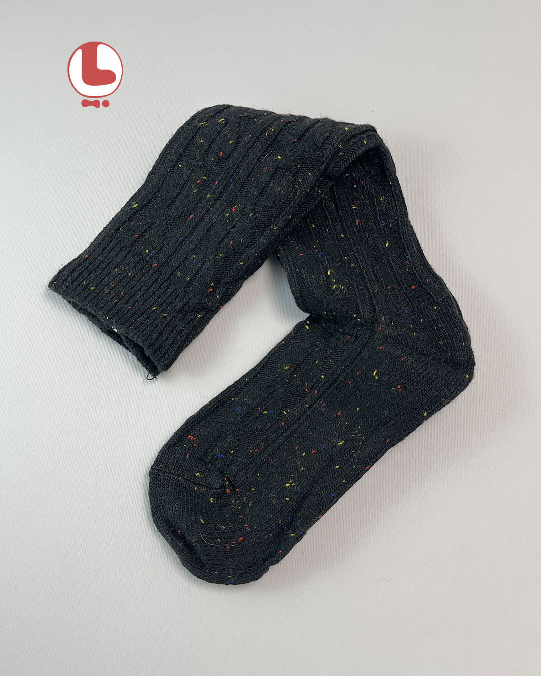 جوراب زنانه پشمی زیر زانو COCO & HANA طرح بافت خال دار