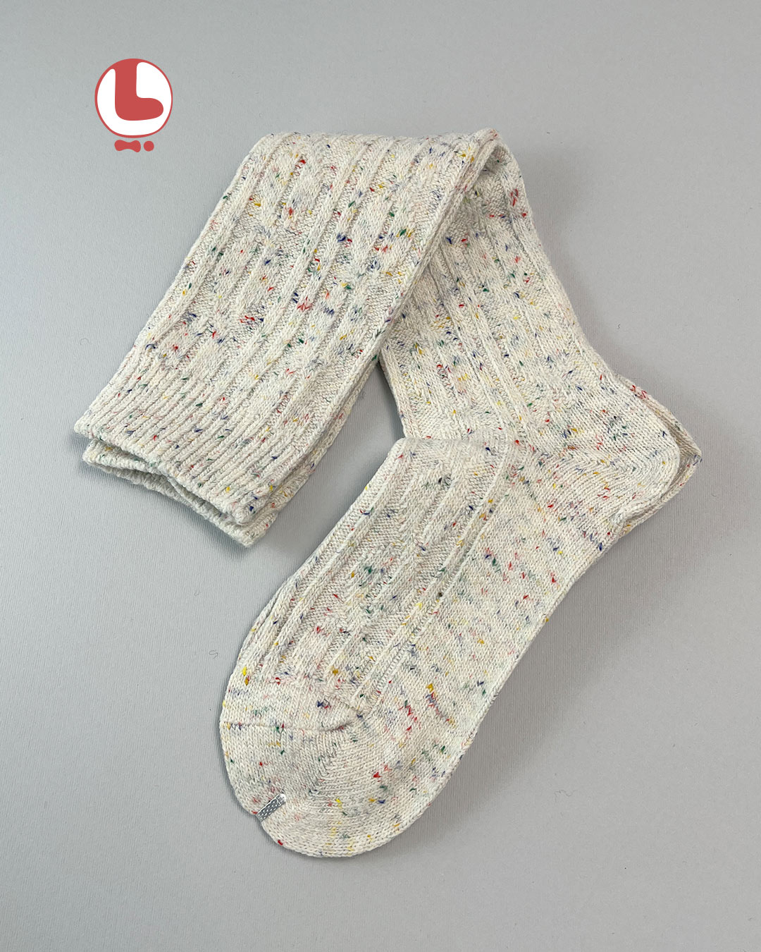 جوراب زنانه پشمی زیر زانو COCO & HANA طرح بافت خال دار