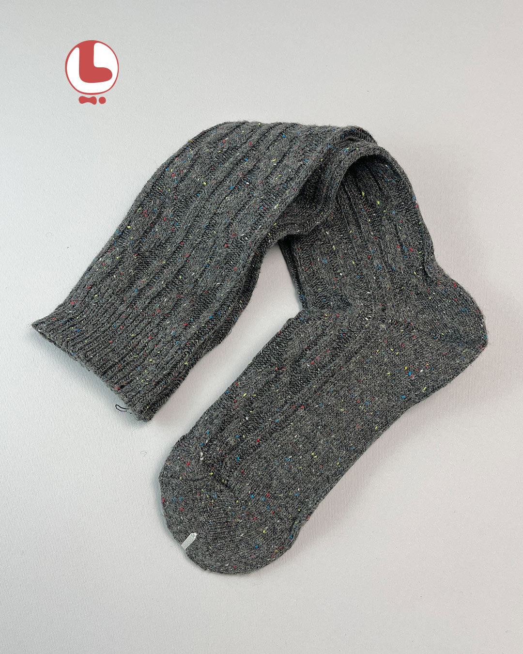 جوراب زنانه پشمی زیر زانو COCO & HANA طرح بافت خال دار