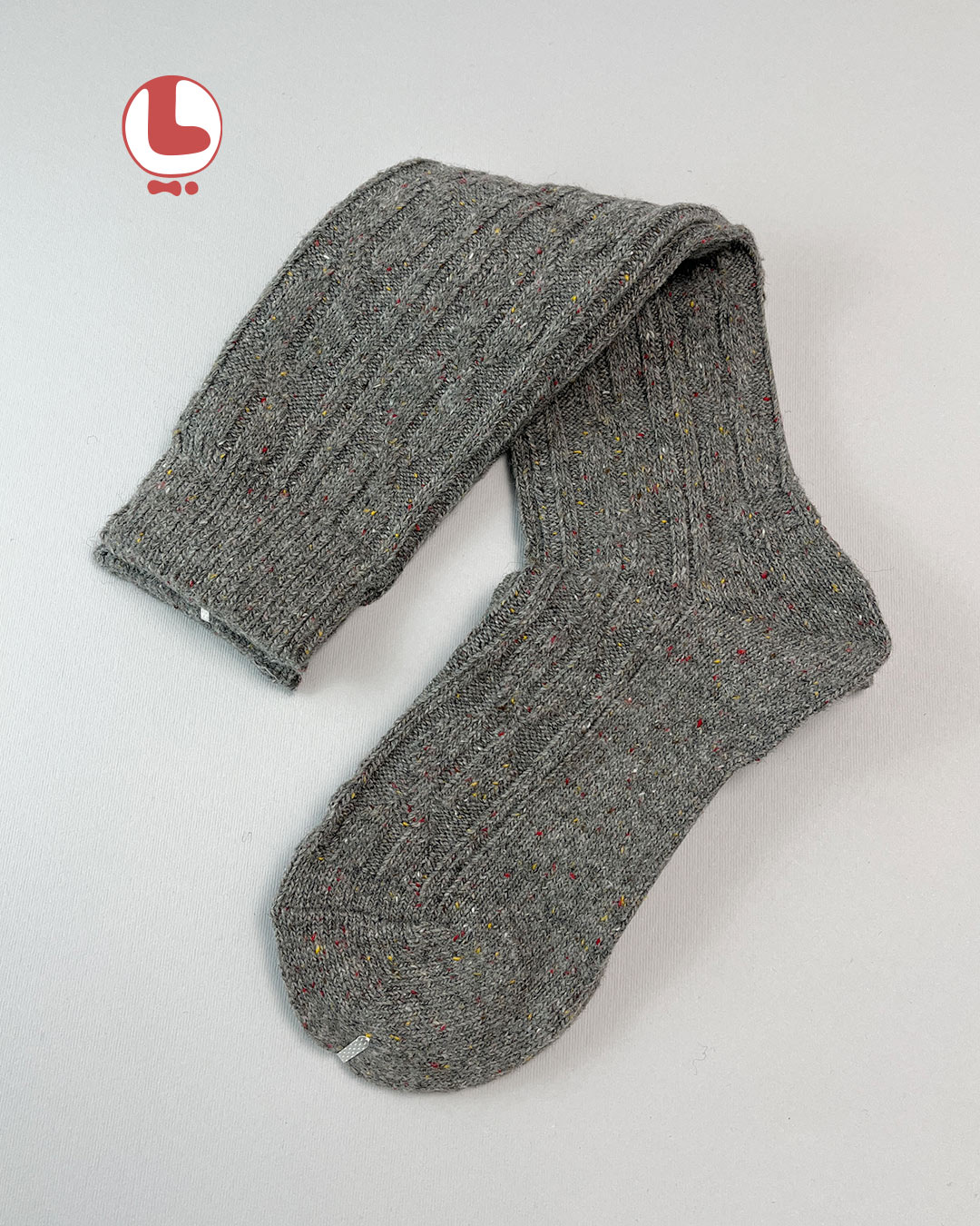 جوراب زنانه پشمی زیر زانو COCO & HANA طرح بافت خال دار