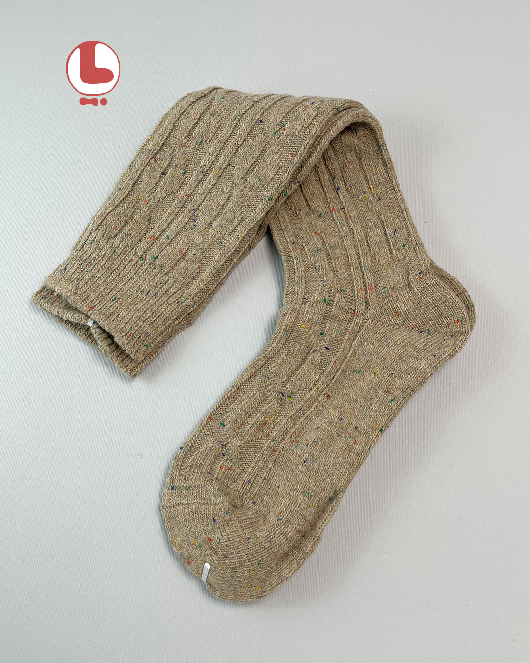 جوراب زنانه پشمی زیر زانو COCO & HANA طرح بافت خال دار