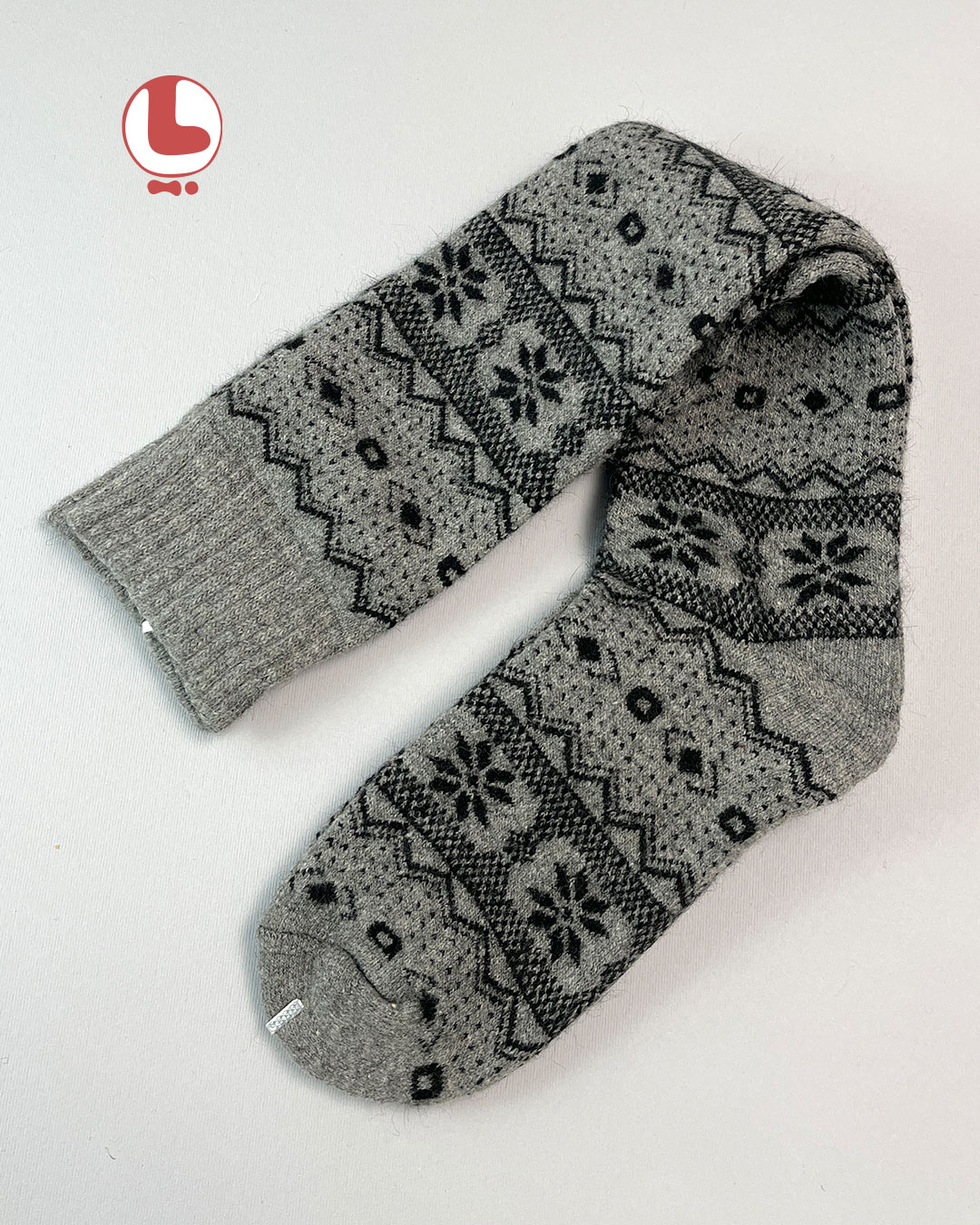 جوراب زنانه پشمی زیر زانو COCO & HANA طرح سنتی