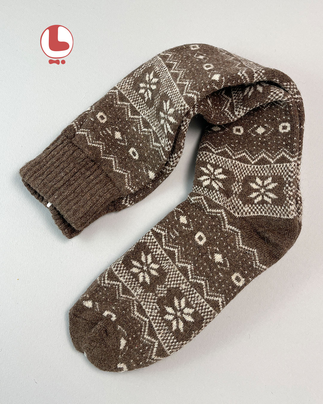 جوراب زنانه پشمی زیر زانو COCO & HANA طرح سنتی