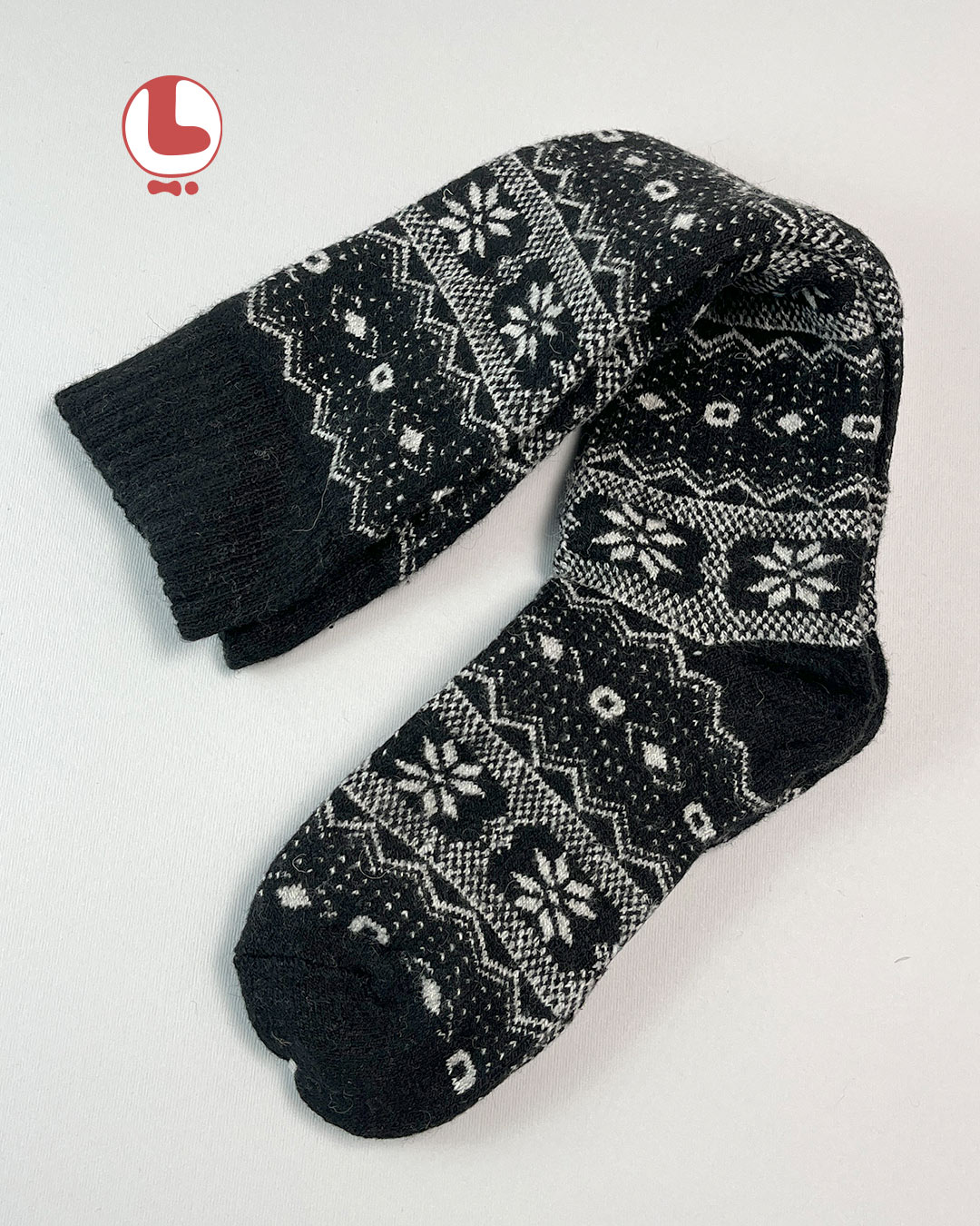 جوراب زنانه پشمی زیر زانو COCO & HANA طرح سنتی