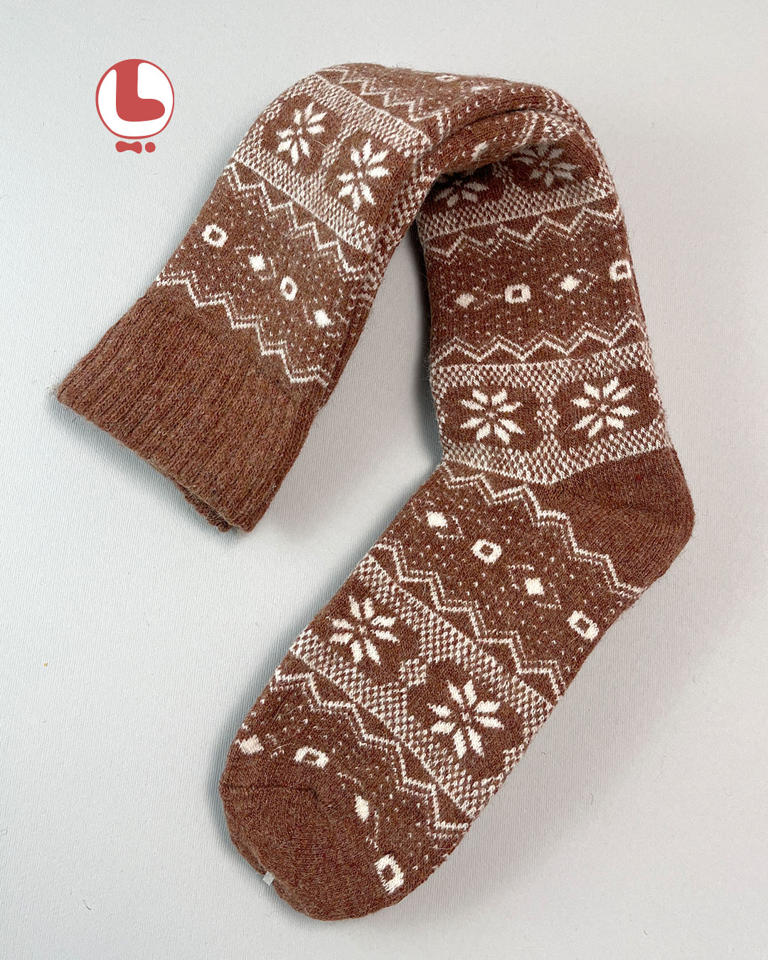 جوراب زنانه پشمی زیر زانو COCO & HANA طرح سنتی