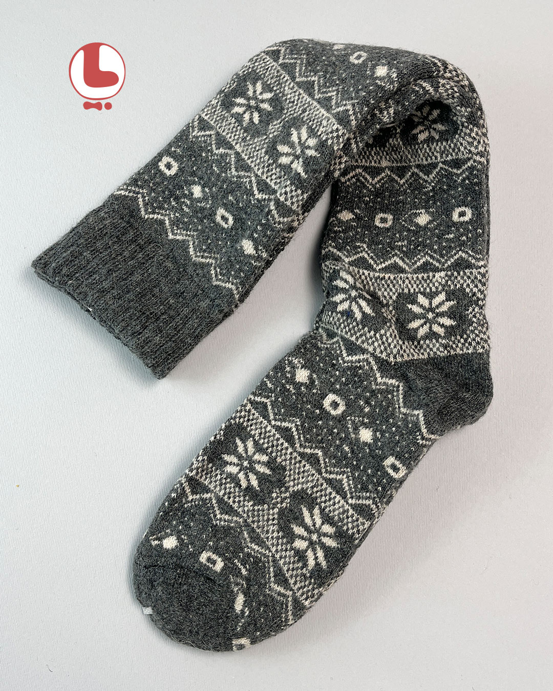 جوراب زنانه پشمی زیر زانو COCO & HANA طرح سنتی