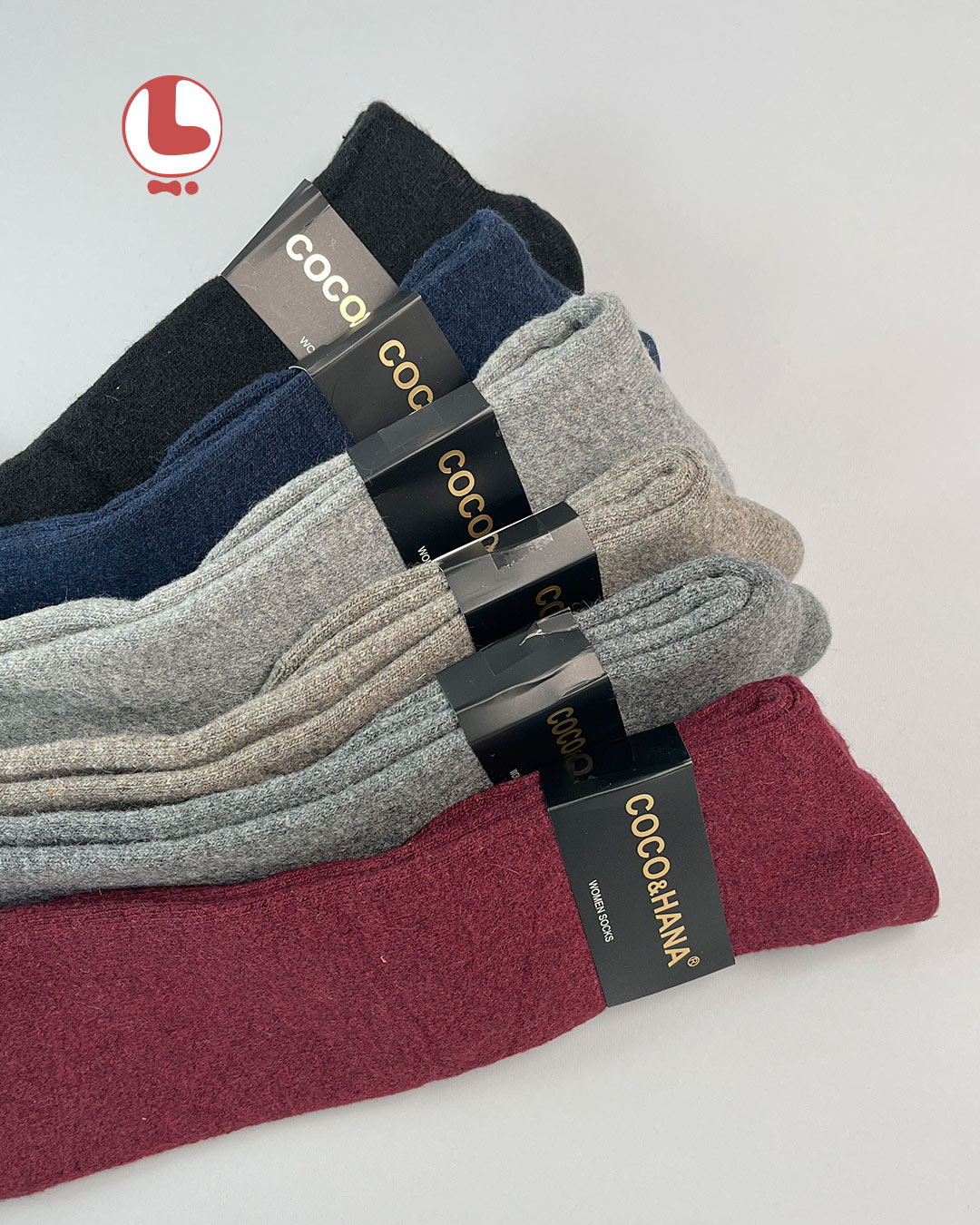 جوراب زنانه پشمی زیر زانو COCO & HANA طرح ساده